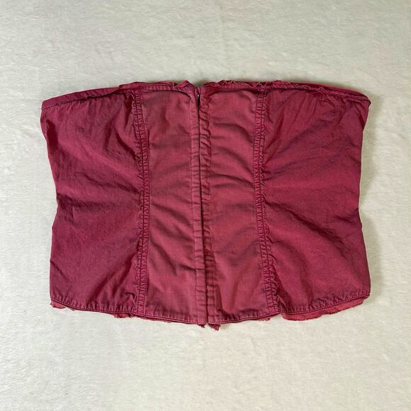 Free People Tops - Free People Women’s Strapless Mauve Corset Bandeau Tube Top Size L Fairy Grunge